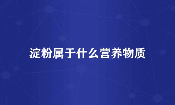 淀粉属于什么营养物质