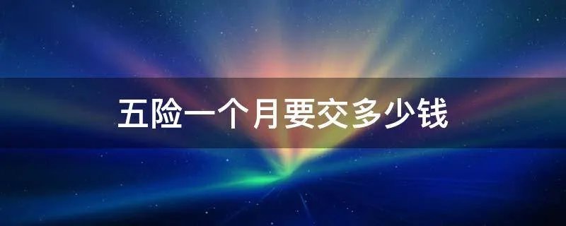 五险一个月要交多少钱