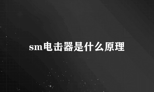 sm电击器是什么原理