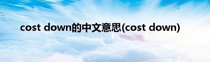 cost down的中文意思(cost down)
