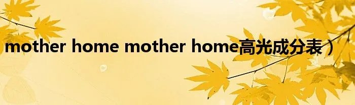 mother home mother home高光成分表）