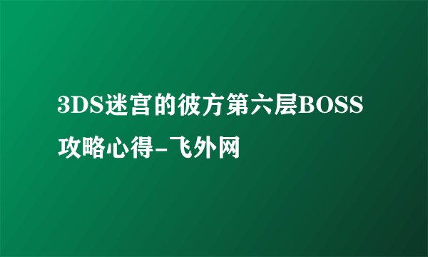 3DS迷宫的彼方第六层BOSS攻略心得-飞外网