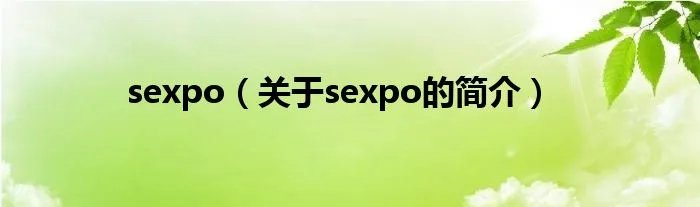 sexpo（关于sexpo的简介）