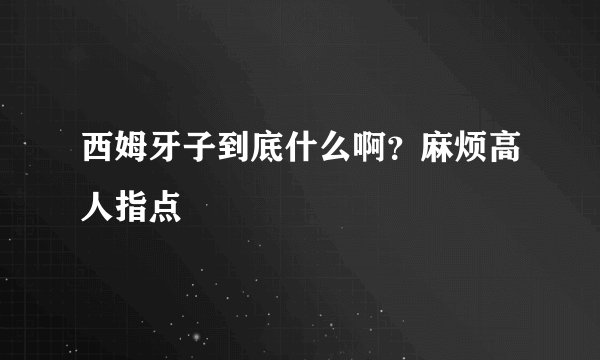 西姆牙子到底什么啊?麻烦高人指点
