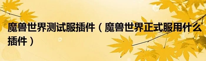 魔兽世界测试服插件(魔兽世界正式服用什么插件)