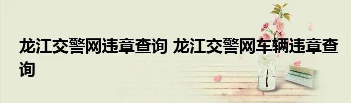 龙江交警网违章查询 龙江交警网车辆违章查询