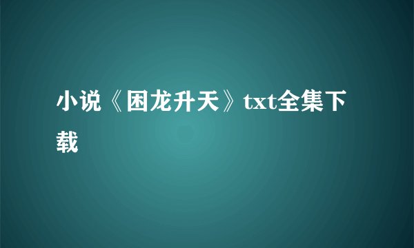 小说《困龙升天》txt全集下载