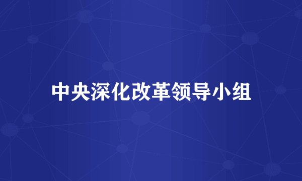 中央深化改革领导小组