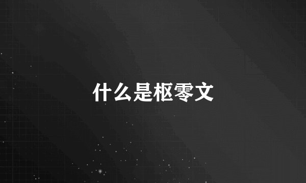 什么是枢零文