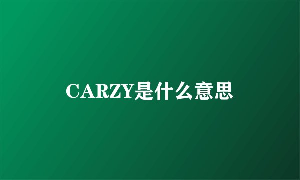CARZY是什么意思