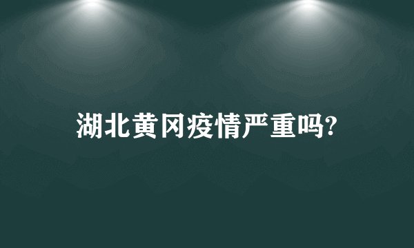 湖北黄冈疫情严重吗?