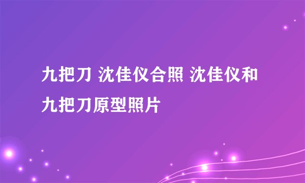 九把刀 沈佳仪合照 沈佳仪和九把刀原型照片