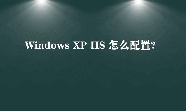 Windows XP IIS 怎么配置?