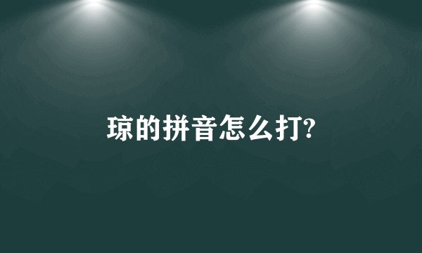 琼的拼音怎么打?