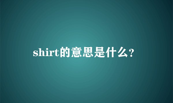 shirt的意思是什么？