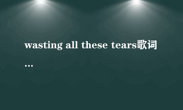 wasting all these tears歌词中文意思？？？急急急