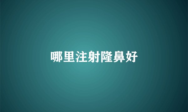 哪里注射隆鼻好