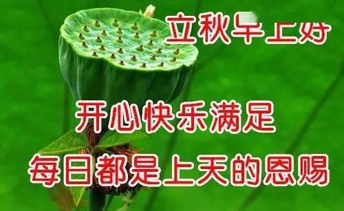 关于立秋的古诗2022立秋早上好图片？