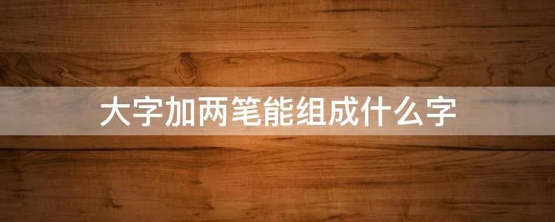 大字加两笔能组成什么字