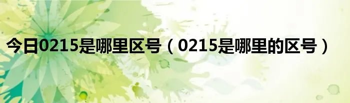 今日0215是哪里区号（0215是哪里的区号）