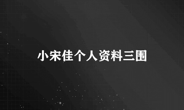 小宋佳个人资料三围