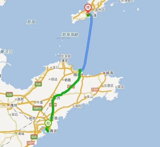 从青岛到大连怎么走最近？