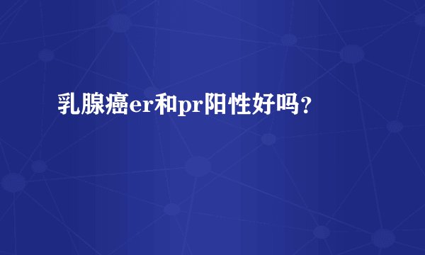 乳腺癌er和pr阳性好吗？