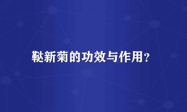 鞑新菊的功效与作用？