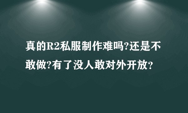 真的R2私服制作难吗?还是不敢做?有了没人敢对外开放？