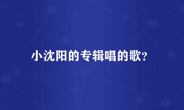 小沈阳的专辑唱的歌？