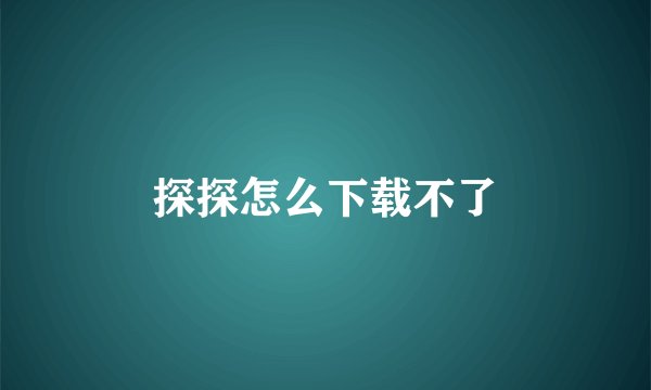 探探怎么下载不了