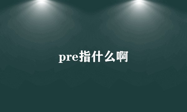 pre指什么啊