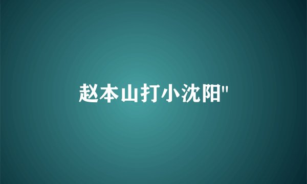 赵本山打小沈阳