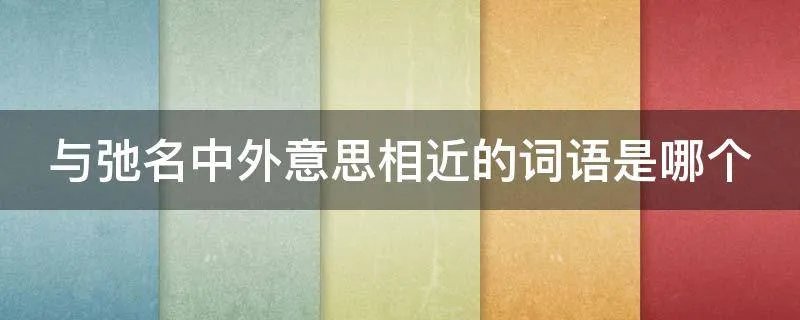 与弛名中外意思相近的词语是哪个