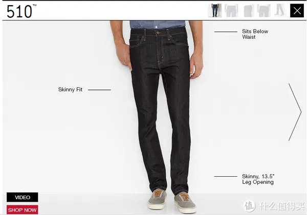 Levi's 李维斯男裤版型分析