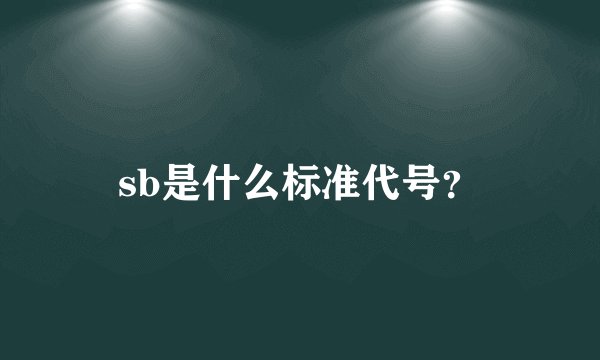 sb是什么标准代号？