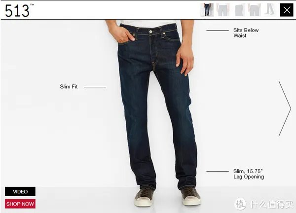 Levi's 李维斯男裤版型分析