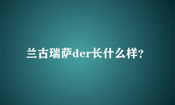 兰古瑞萨der长什么样？