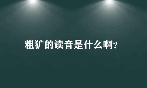 粗犷的读音是什么啊？