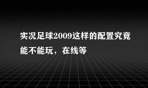 实况足球2009这样的配置究竟能不能玩，在线等