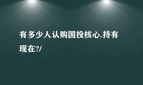 有多少人认购国投核心.持有现在?/