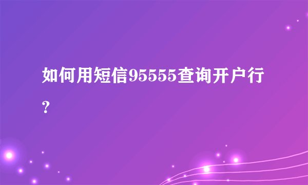 如何用短信95555查询开户行？