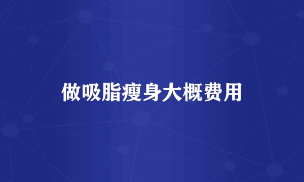 做吸脂瘦身大概费用