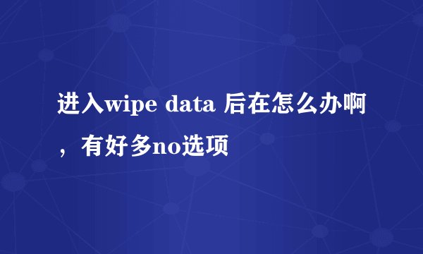 进入wipe data 后在怎么办啊，有好多no选项