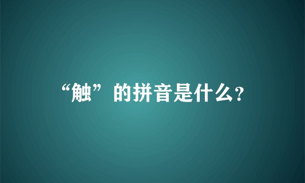 “触”的拼音是什么？