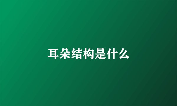 耳朵结构是什么