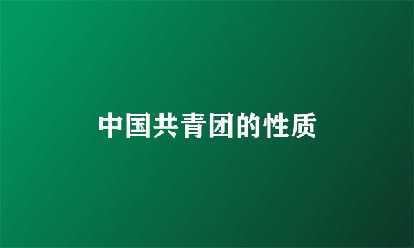 中国共青团的性质