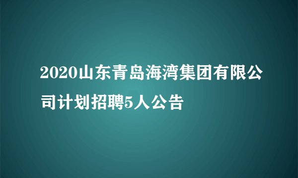 2020山东青岛海湾集团有限公司计划招聘5人公告
