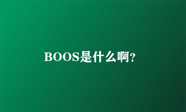 BOOS是什么啊？