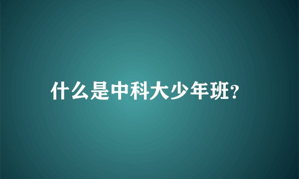 什么是中科大少年班？